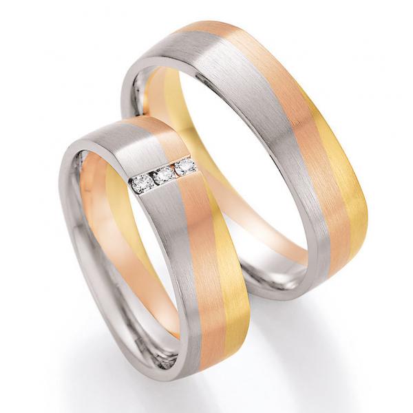 Nowotny-Collection Ruesch Trauringe Tricolour 66/44110-055 + 66/44120-055